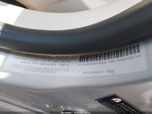 2014 MASERATI QUATTROPORTE ZAM56PPA5E1085040 Photo 8