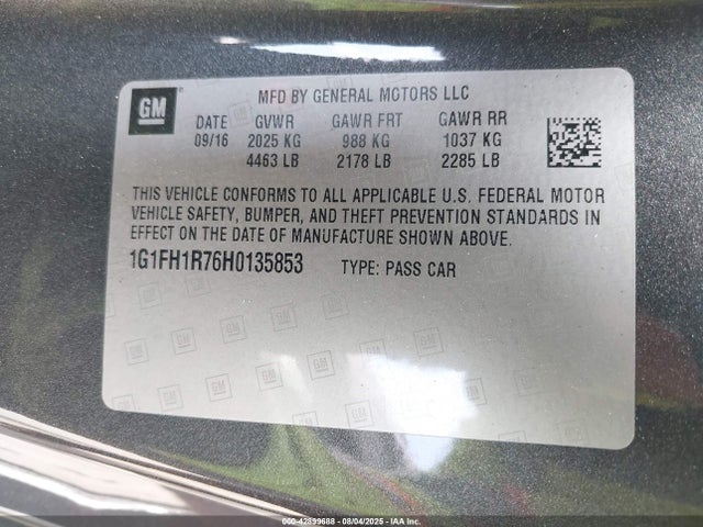 1G1FH1R76H0135853 Chevrolet lt1 - di: direct injection, afm, vvt: variable valve timing, ho: high output, alum