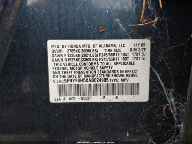 2010 HONDA PILOT 5FNYF4H5XAB024995 Photo 8