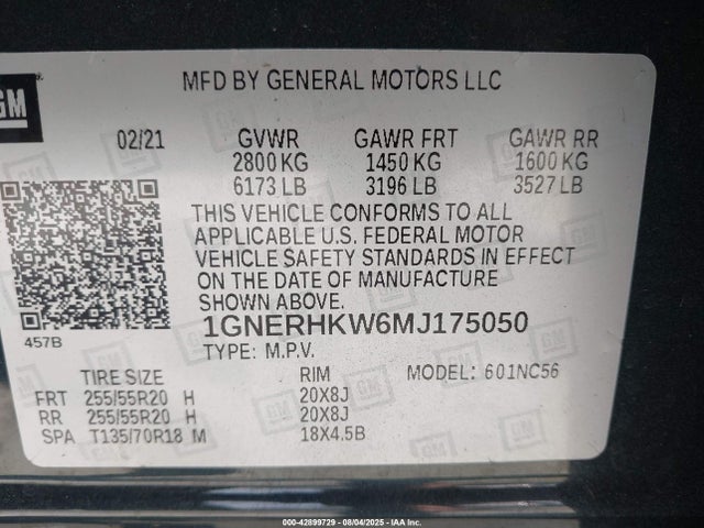 Chevrolet lfy 2021 1GNERHKW6MJ175050 Image 9