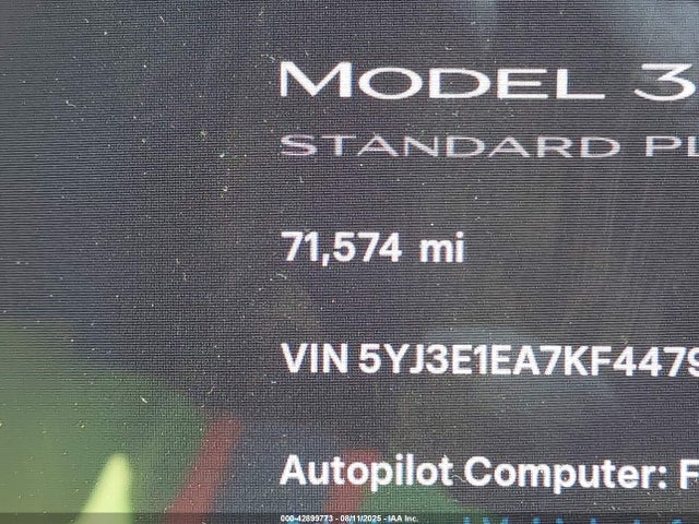 5YJ3E1EA7KF447970 Tesla MODEL 3