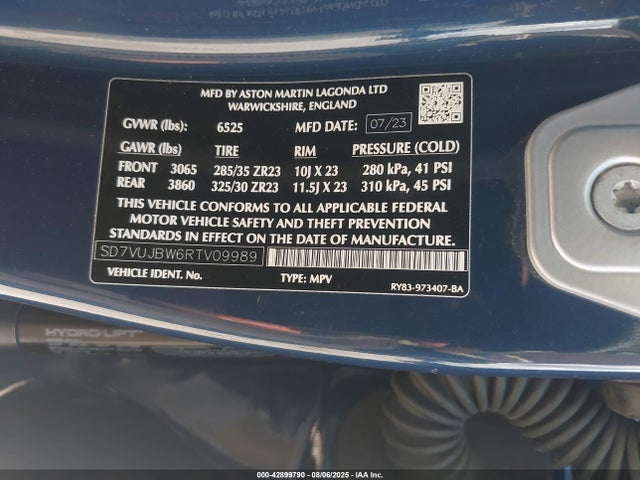 Aston Martin 177950 2024 SD7VUJBW6RTV09989 Image 9