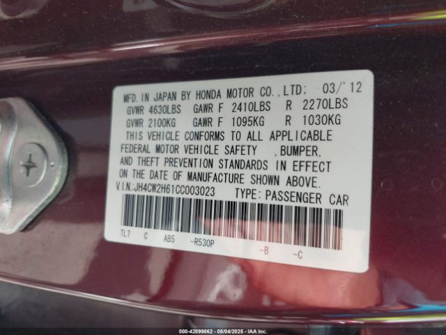 2012 ACURA TSX JH4CW2H61CC003023 Photo 8