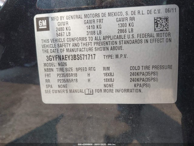 2011 CADILLAC SRX 3GYFNAEY3BS671717 Photo 8