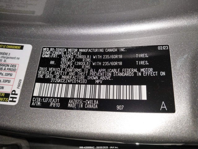 Lexus a25a-fxs, 5nm+4nm 2023 2T2GKCEZ4PC014593 Image 9