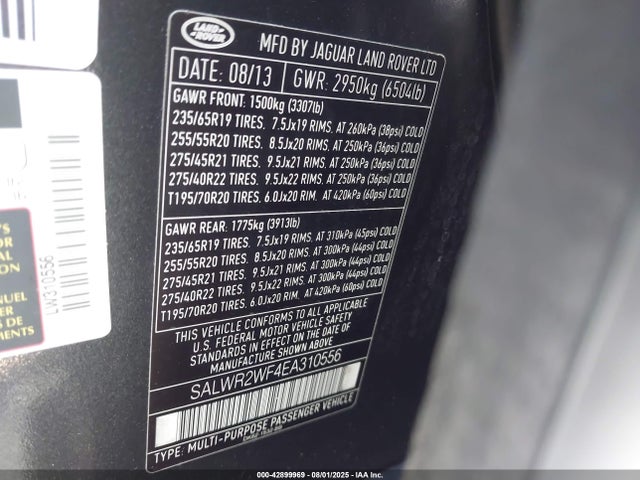 Land Rover 2014 2014 SALWR2WF4EA310556 Image 9