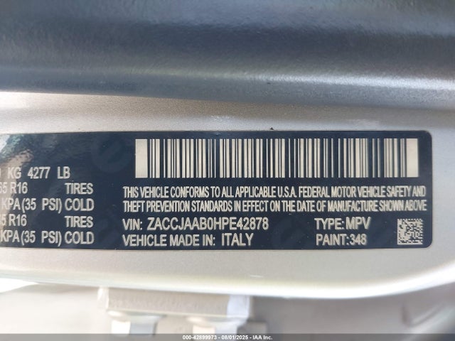 ZACCJAAB0HPE42878 Jeep Renegade