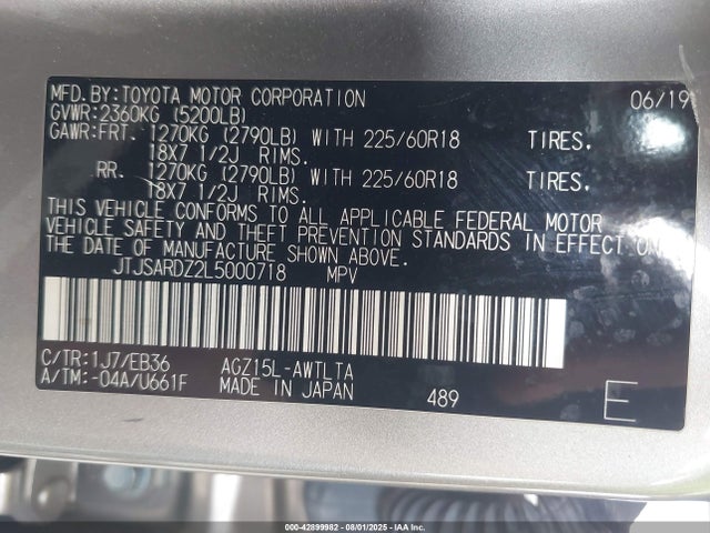 Lexus 8ar-fts 2020 JTJSARDZ2L5000718 Image 9