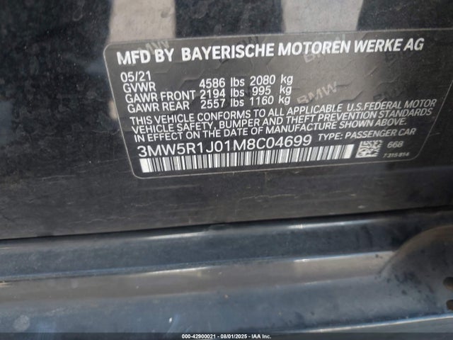 3MW5R1J01M8C04699 BMW 330I