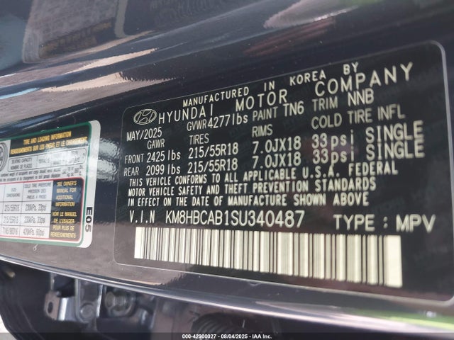 KM8HBCAB1SU340487 Hyundai mpi nu pe