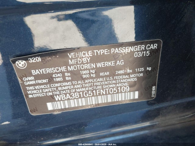 BMW 2015 2015 WBA3B1G51FNT05109 Image 9