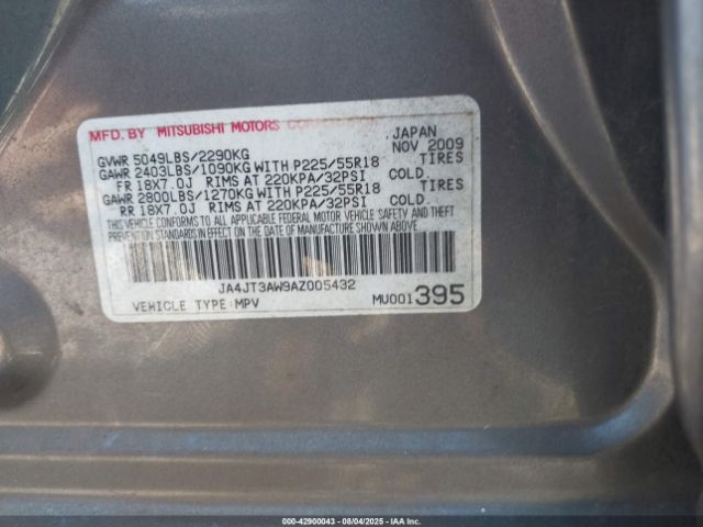 2010 MITSUBISHI OUTLANDER JA4JT3AW9AZ005432 Photo 8