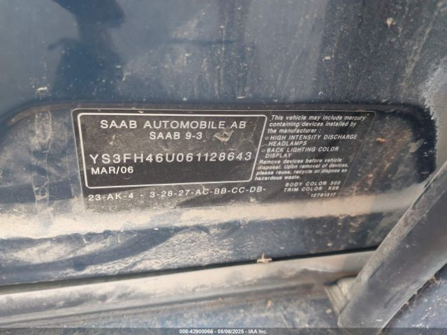 2006 SAAB 9-3 YS3FH46U061128643 Photo 8