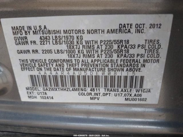 2013 MITSUBISHI OUTLANDER SPORT 4A4AR4AU5DE008115 Photo 8