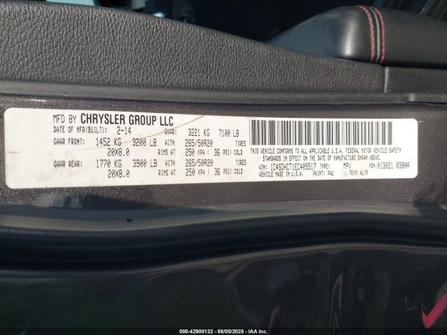 1C4SDHCT1EC405517 Dodge 2014