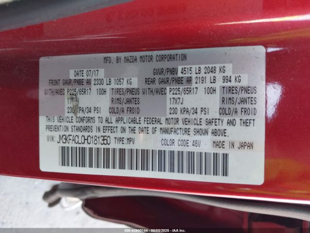 2017 MAZDA CX-5 JM3KFACL0H0181350 Photo 8