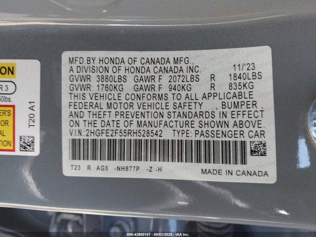 Honda k20c2 2024 2HGFE2F55RH528542 Image 9