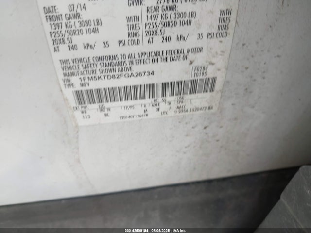 1FM5K7D82FGA26734 Ford 2015