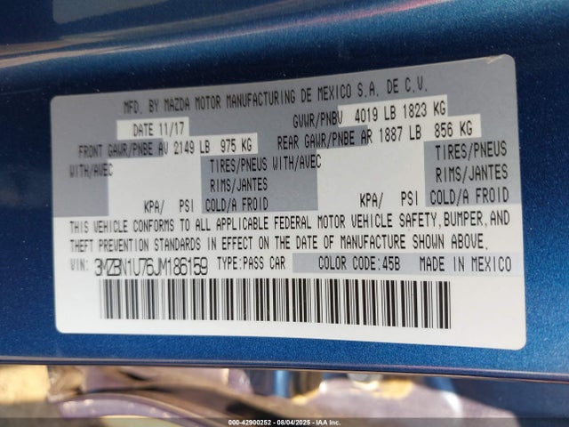 Mazda pe 2018 3MZBN1U76JM186159 Image 9