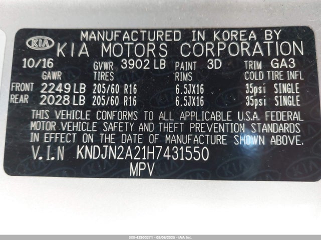 KNDJN2A21H7431550 KIA gdi