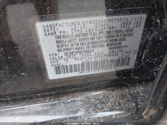 3N1AB7AP8FY383416 Nissan 2015
