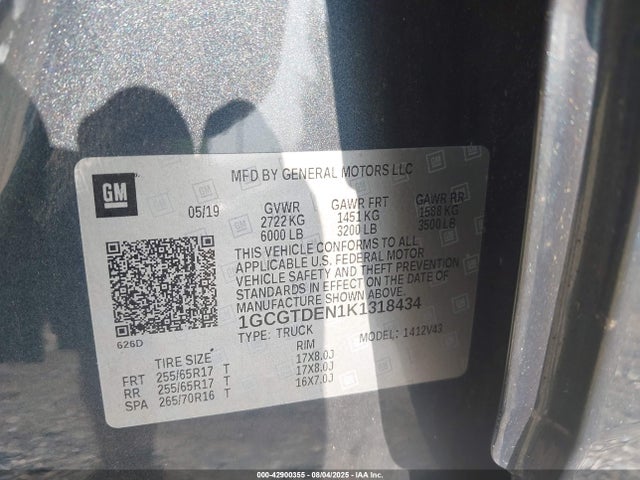 1GCGTDEN1K1318434 Chevrolet lg2 - di: direct injection, vvt: variable valve timing, alum, var2, gen2