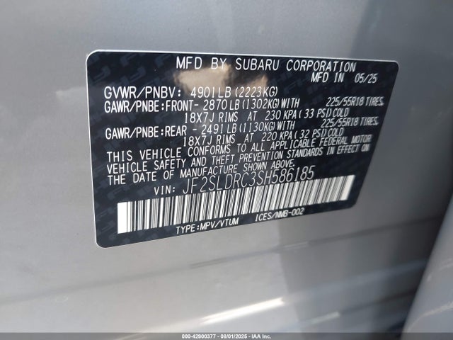 Subaru na 2025 JF2SLDRC3SH586185 Image 9
