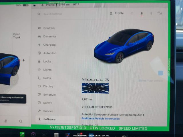 2025 TESLA MODEL 3 5YJ3E1ET3SF971313 Photo 6