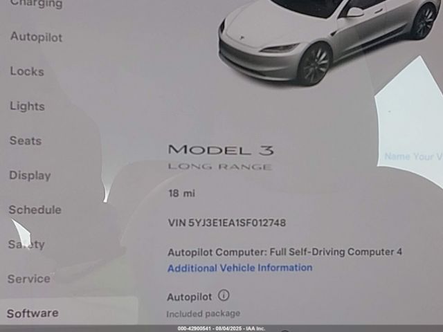 2025 TESLA MODEL 3 5YJ3E1EA1SF012748 Photo 6