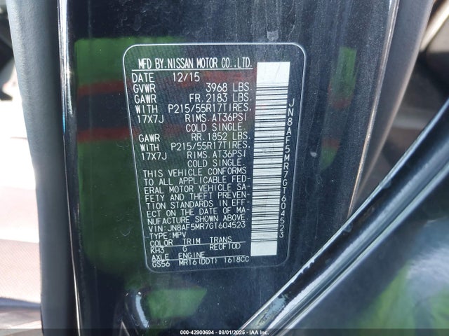 JN8AF5MR7GT604523 Nissan 2016
