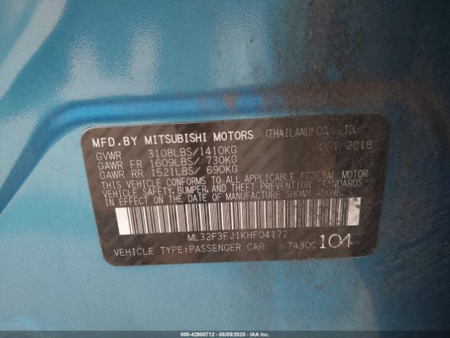 2019 MITSUBISHI MIRAGE G4 ML32F3FJ1KHF04172 Photo 8