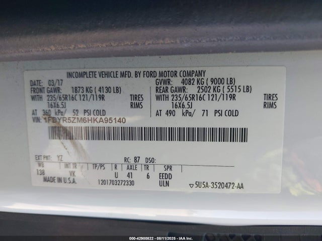 1FDYR5ZM6HKA95140 Ford 2017