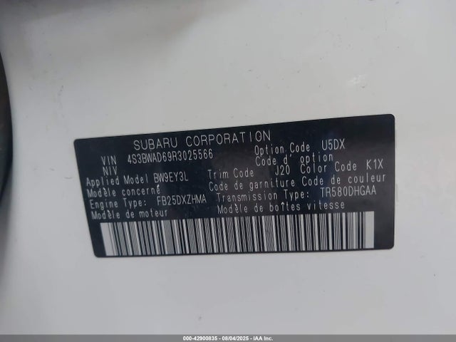 4S3BWAD69R3025566 Subaru na, u5