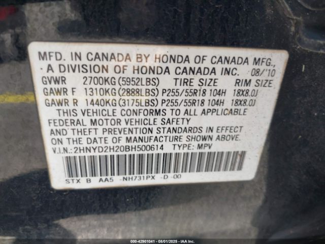 2011 ACURA MDX 2HNYD2H20BH500614 Photo 8