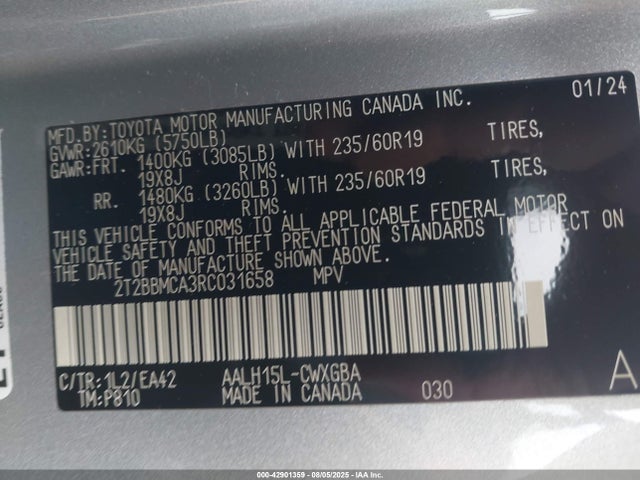 2T2BBMCA3RC031658 Lexus a25a-fxs, 5nm+4nm