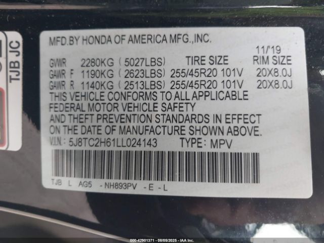 2020 ACURA RDX 5J8TC2H61LL024143 Photo 8