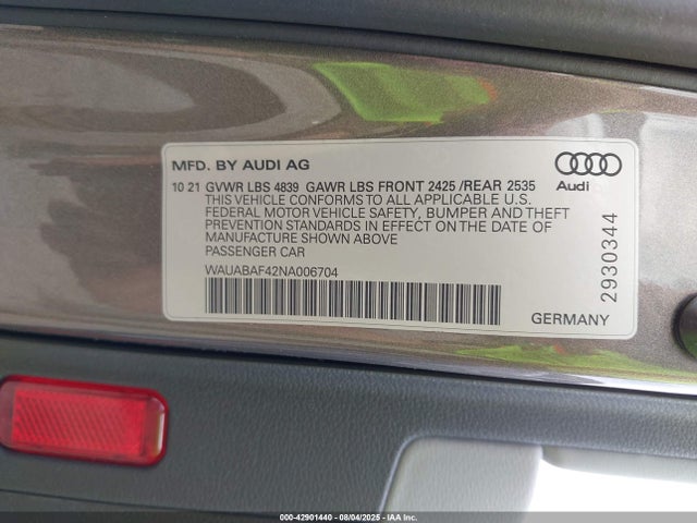 2022 AUDI A4 WAUABAF42NA006704 Photo 8