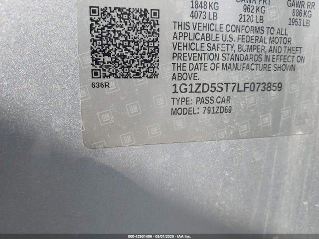 1G1ZD5ST7LF073859 Chevrolet lfv - direct injection, variable valve timing, gen 1