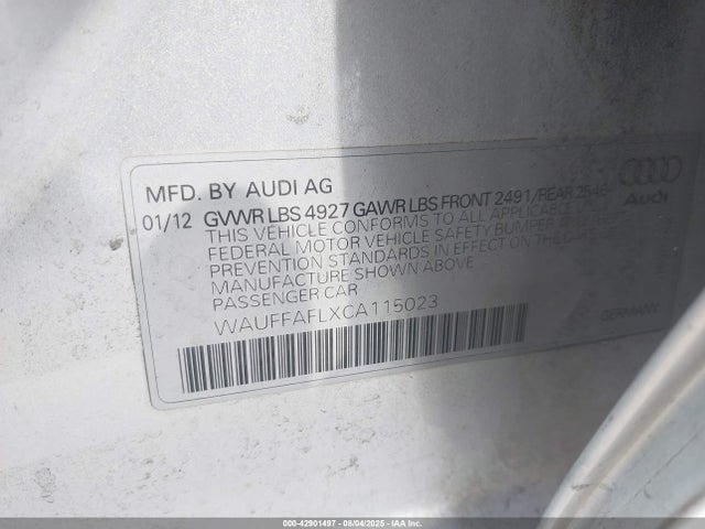 2012 AUDI A4 WAUFFAFLXCA115023 Photo 8
