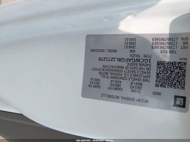 1GCWGAFG9L1271279 Chevrolet l96 - engine flexible fuel, iron