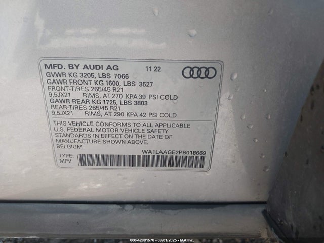 2023 AUDI E-TRON WA1LAAGE2PB018669 Photo 8