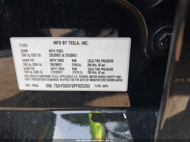 2023 TESLA MODEL Y 7SAYGDEF0PF925203 Photo 8
