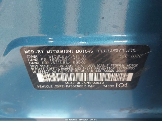 2023 MITSUBISHI MIRAGE G4 ML32FUFJXPHF03549 Photo 8