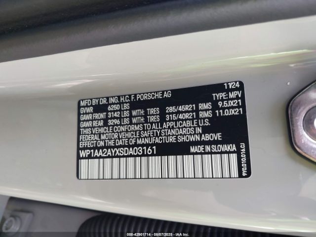 2025 PORSCHE CAYENNE WP1AA2AYXSDA03161 Photo 8