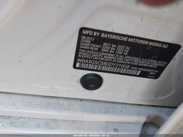 Aukcja sprzedaży 2013 Bmw 528i, vin: WBAXG5C58DDY31658, numer aukcji: 42901739