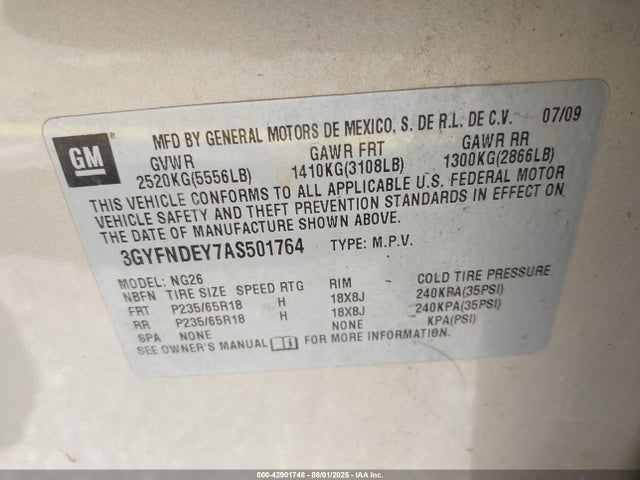 2010 CADILLAC SRX 3GYFNDEY7AS501764 Photo 8