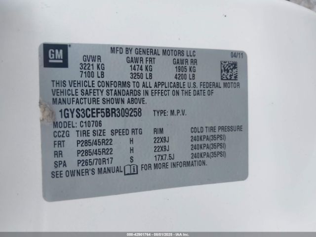 2011 CADILLAC ESCALADE 1GYS3CEF5BR309258 Photo 8