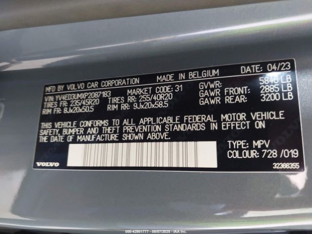 2023 VOLVO XC40 RECHARGE PURE ELECTRIC YV4ED3UMXP2087183 Photo 8