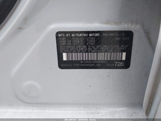 Mitsubishi mivec 2023 ML32AUHJ2PH004561 Image 9