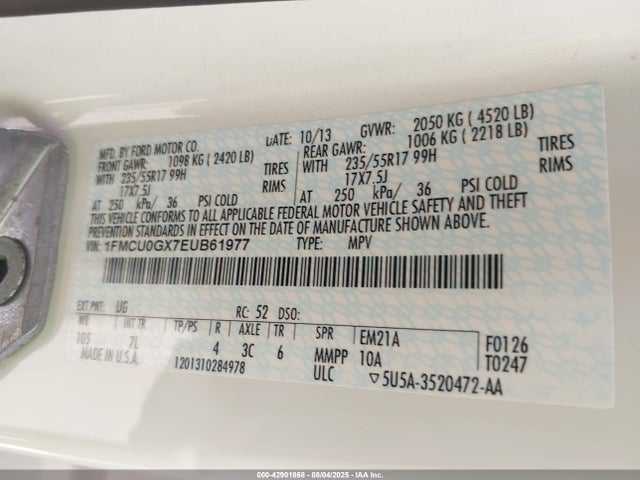 1FMCU0GX7EUB61977 Ford 2014
